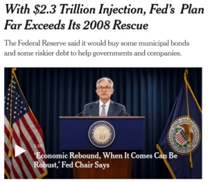 "$2.3 Trillion Injection, Fed’s Plan Far Exceeds Its 2008 Rescue" NY Times 